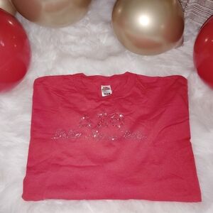 Delta Sigma Theta ΔΣΘ Crystal-Embellished Oversized Long Sleeve T-shirt XL